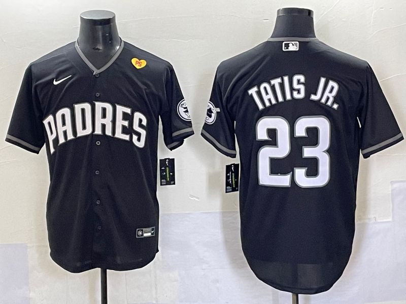 Men 2025 San Diego Padres #23 Tatis jr Black Game Nike MLB Jersey style 7037
